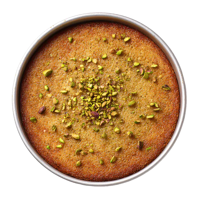 basbousa sweet with pistachios